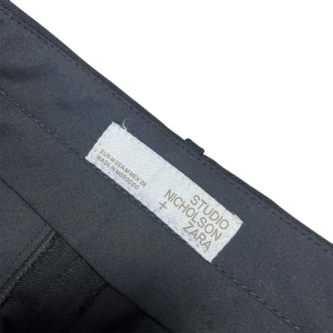 未使用 デッドストック スタジオニコルソン ザラ ウール ワイド スラックス 黒
