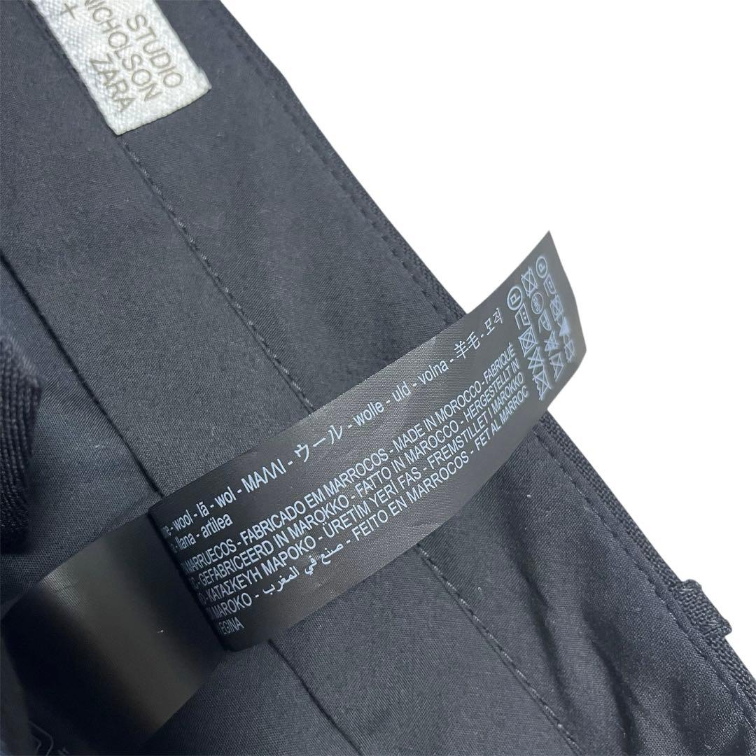 未使用 デッドストック スタジオニコルソン ザラ ウール ワイド スラックス 黒