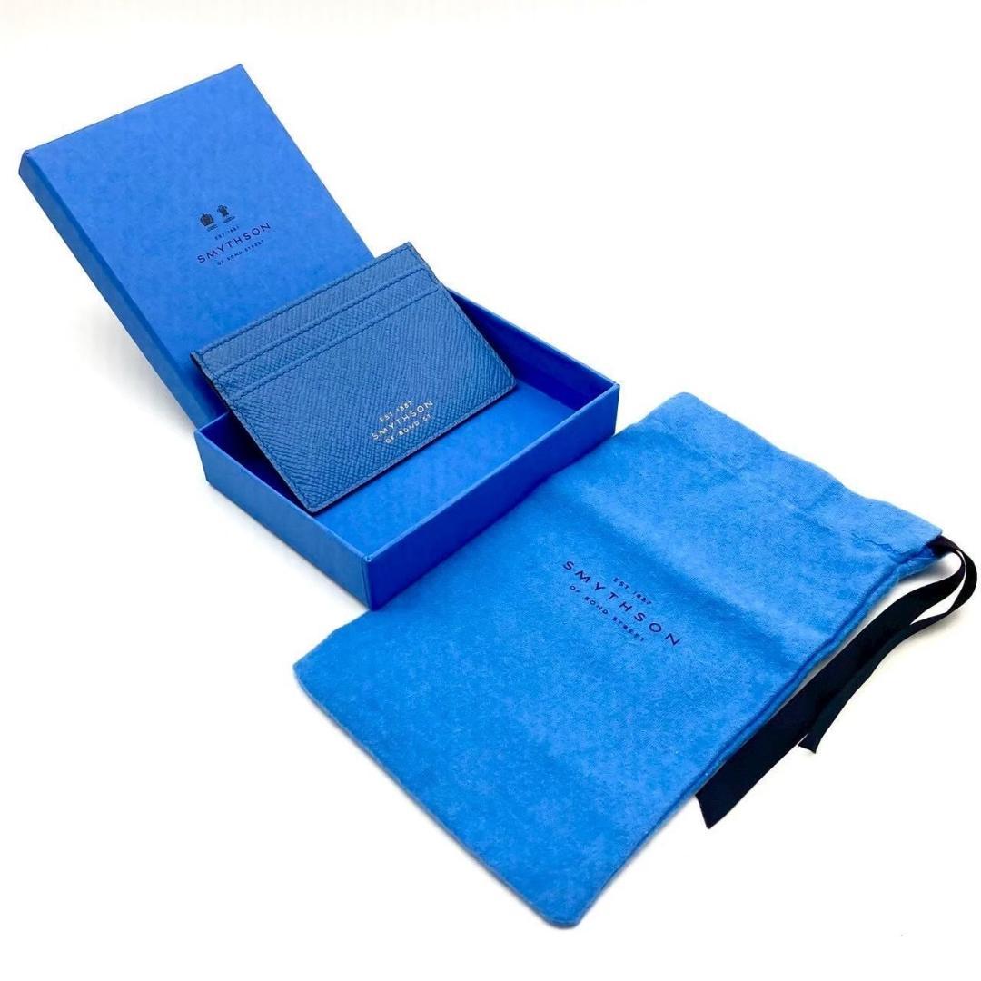 スマイソン 名刺入れ カードケース カード入れ 牛革 ブルー 未使用 70927