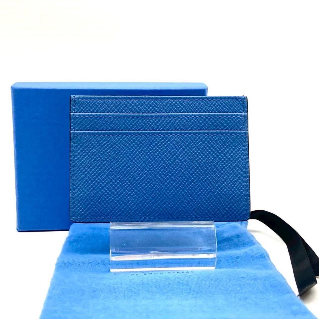 スマイソン 名刺入れ カードケース カード入れ 牛革 ブルー 未使用 70927