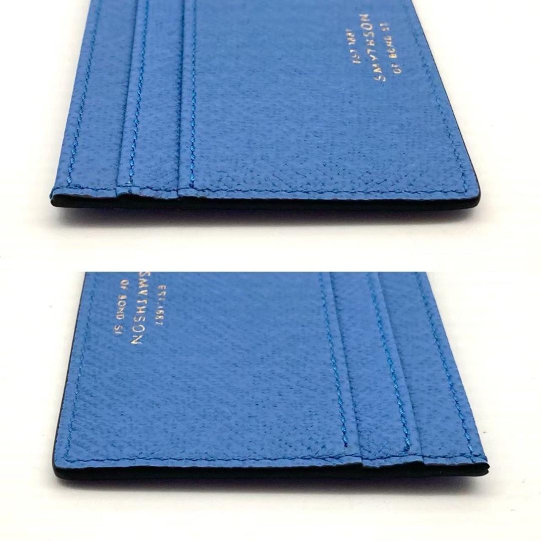 スマイソン 名刺入れ カードケース カード入れ 牛革 ブルー 未使用 70927