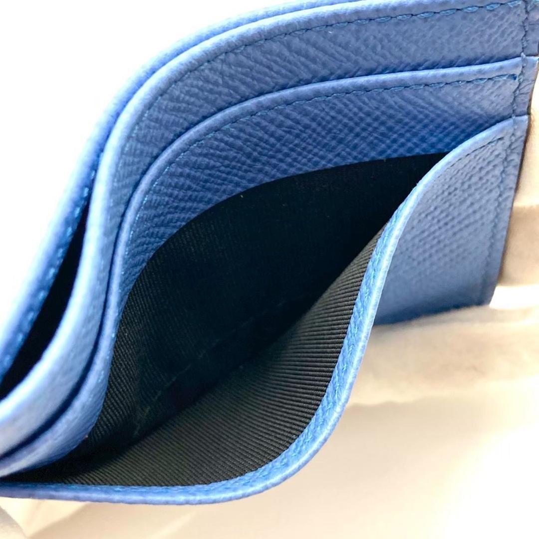 スマイソン 名刺入れ カードケース カード入れ 牛革 ブルー 未使用 70927