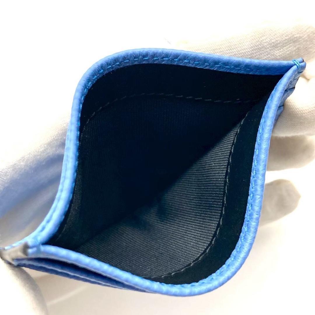 スマイソン 名刺入れ カードケース カード入れ 牛革 ブルー 未使用 70927