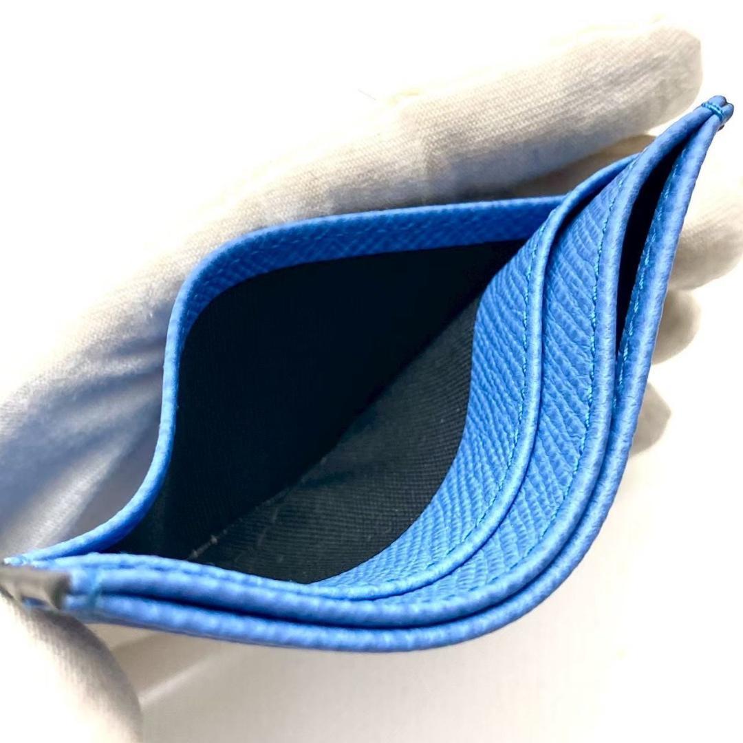 スマイソン 名刺入れ カードケース カード入れ 牛革 ブルー 未使用 70927