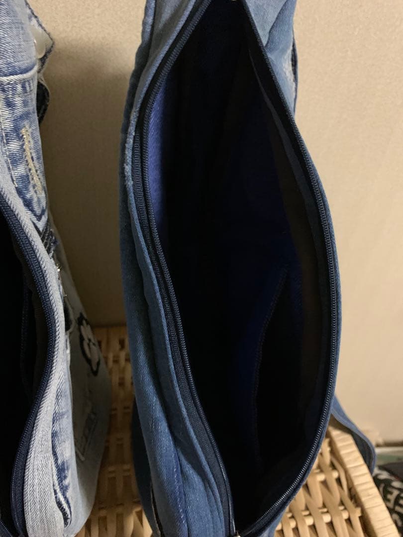 【キンザン号】しずく型ボディバッグ（小サイズ）×2(特注)デニムリメイク