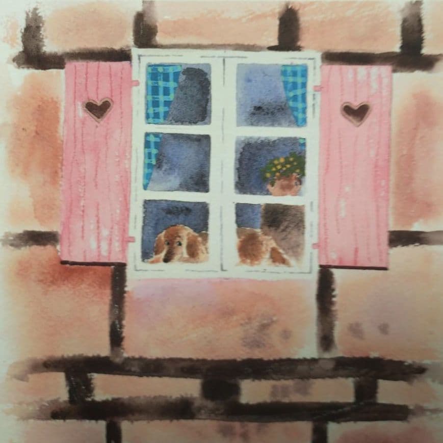 猫の版画 渡辺あきお 額装品 ジクレー 限定品 メルヘン 癒し系 猫好き 犬好き