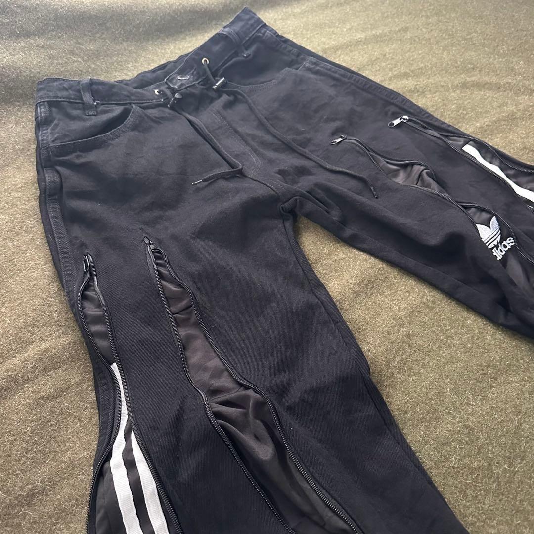 ⭐︎人気⭐︎リメイク　デニム　古着　韓国　4ジッパーデニム　アディダス　RMD016