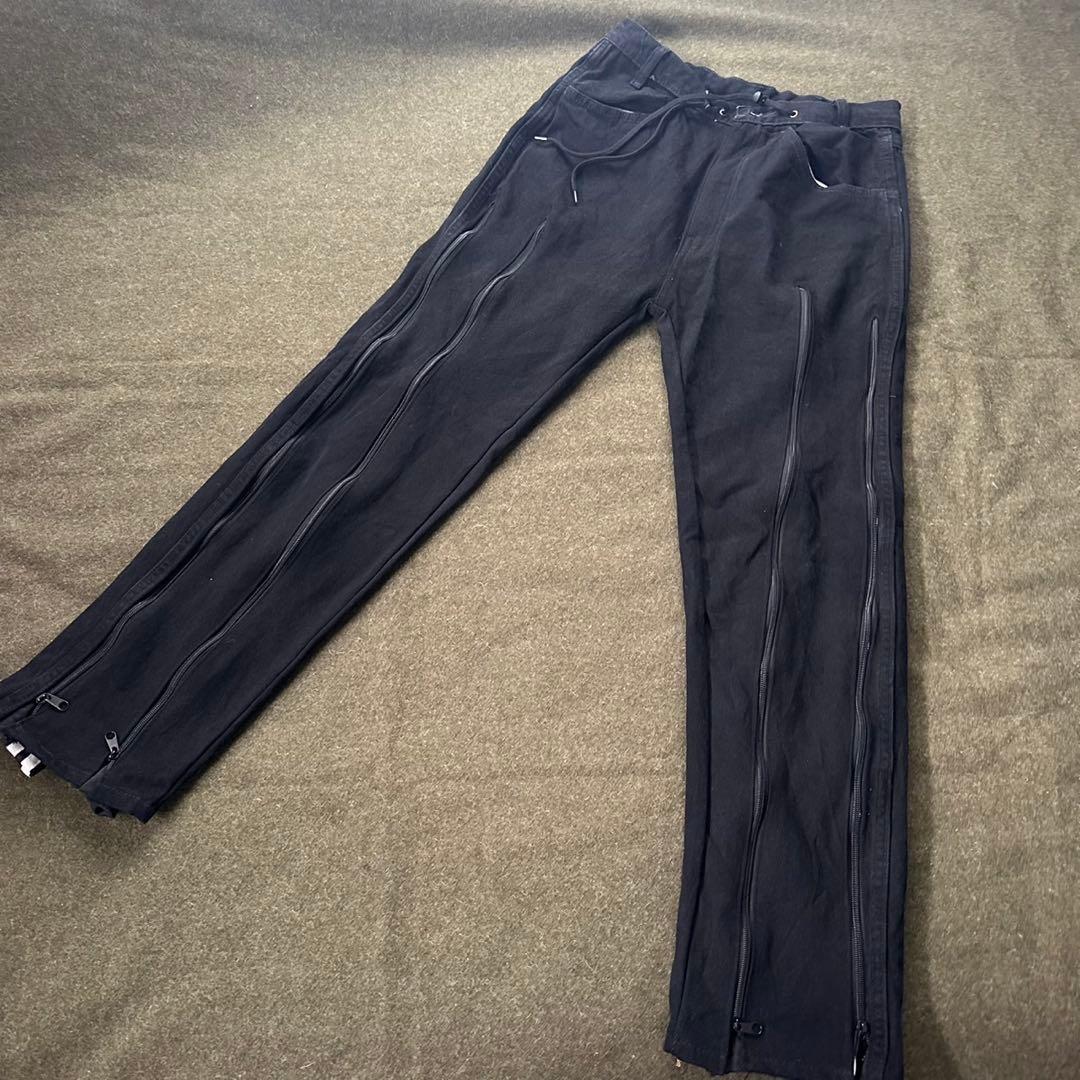 ⭐︎人気⭐︎リメイク　デニム　古着　韓国　4ジッパーデニム　アディダス　RMD016