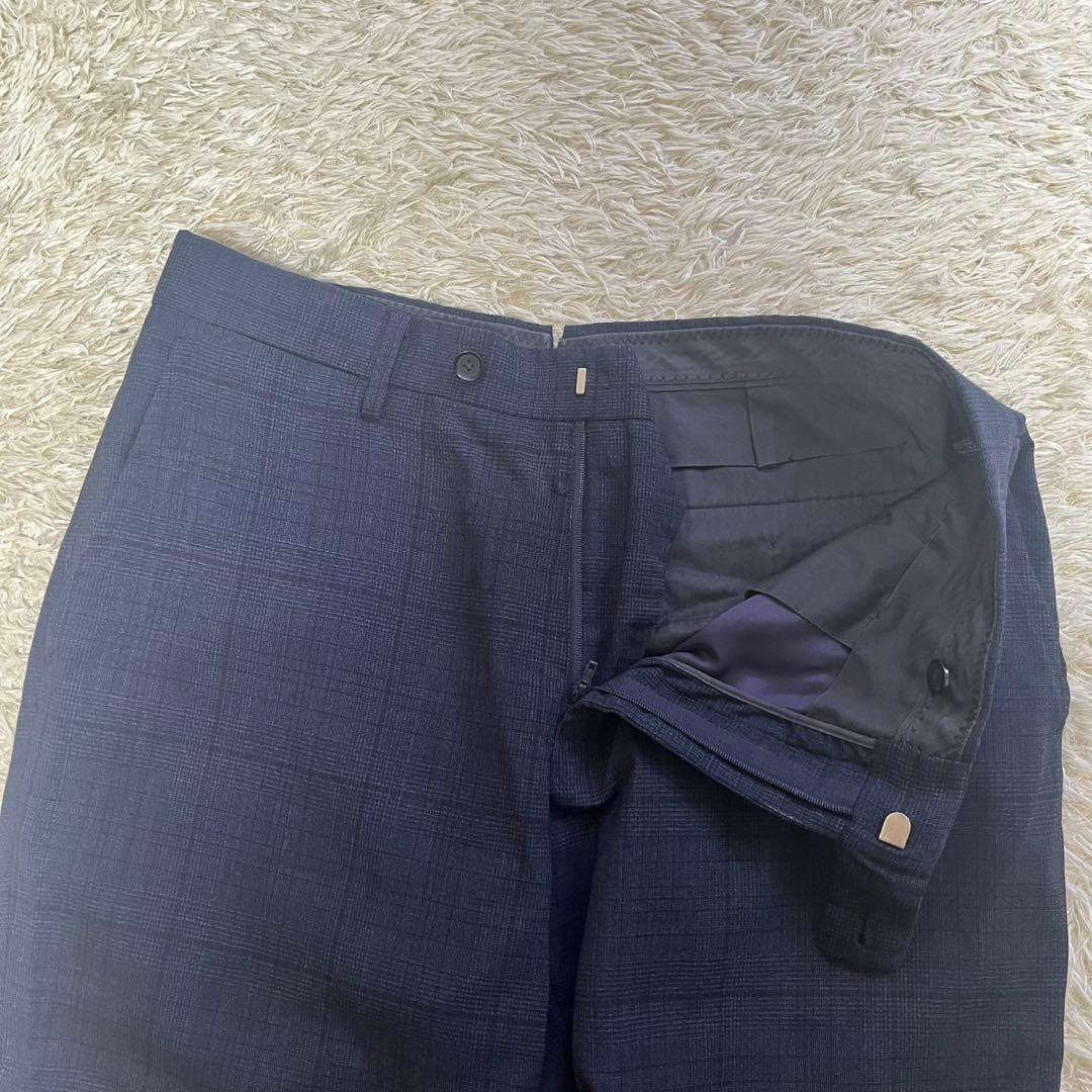 シップス SHIPS ロロピアーナ スーツ セットアップ チェック ネイビー M