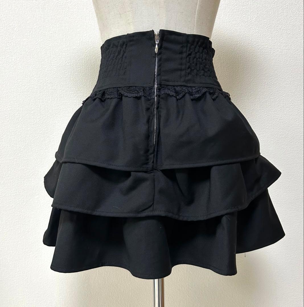 美品✨ HONEYMEW　ティアードフリルスカート　ミシェルマカロン　インパン