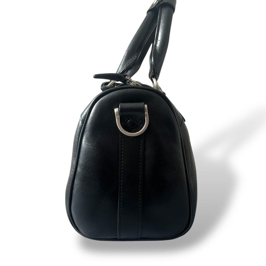 AVIREX レザー ミニ ボストンバッグ ブラック USA ロゴ y2k