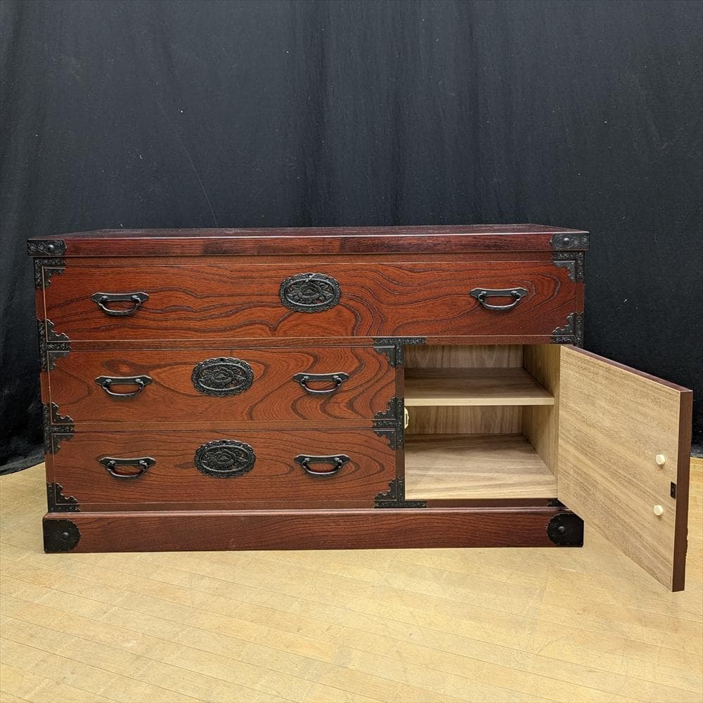 飛鳥工芸家具　欅 ケヤキ　欅箪笥　タンス　チェスト　引き出し　気密　蟻組　民藝