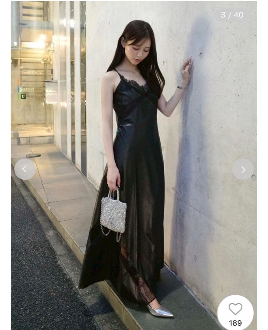 FRAY I.D レーストリムスリップワンピース