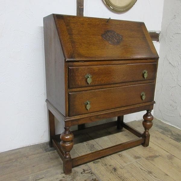 イギリス アンティーク 家具 ライティングビューロー デスク 机 6682c