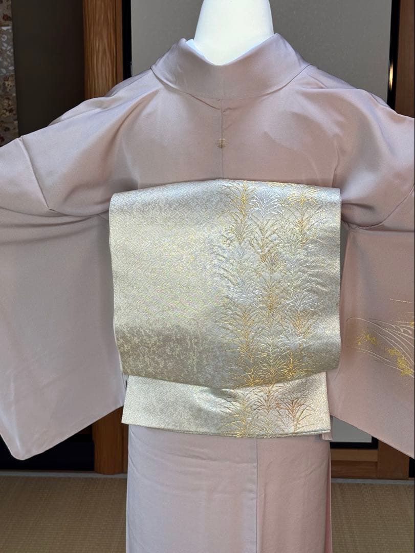 フォーマル4点フルセット 正絹訪問着　袋帯　帯締め帯揚げ