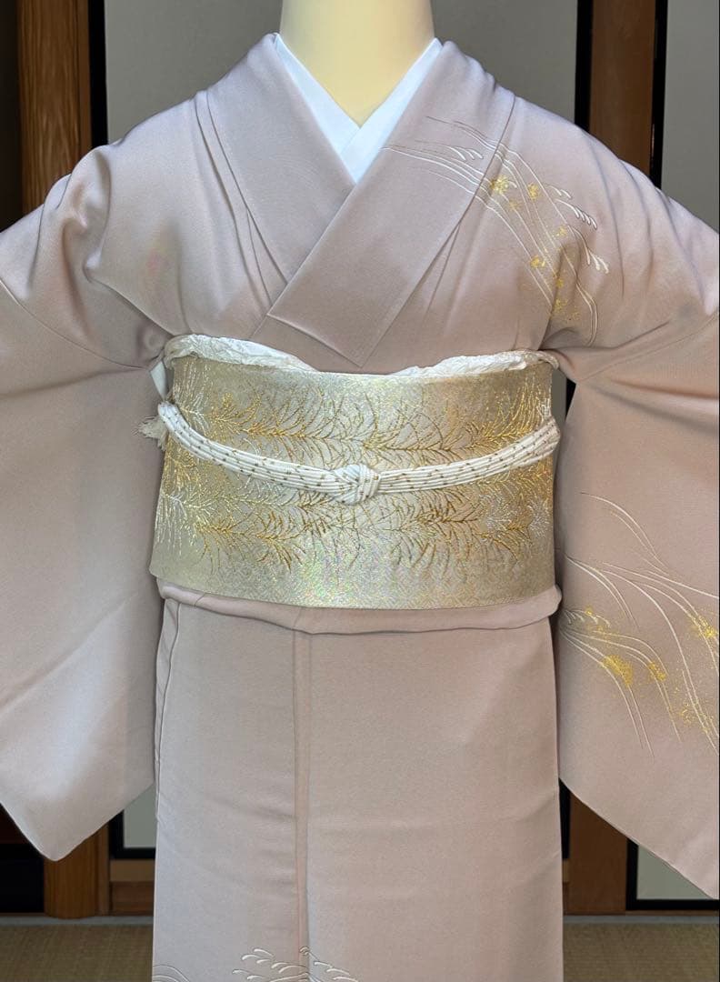 フォーマル4点フルセット 正絹訪問着　袋帯　帯締め帯揚げ