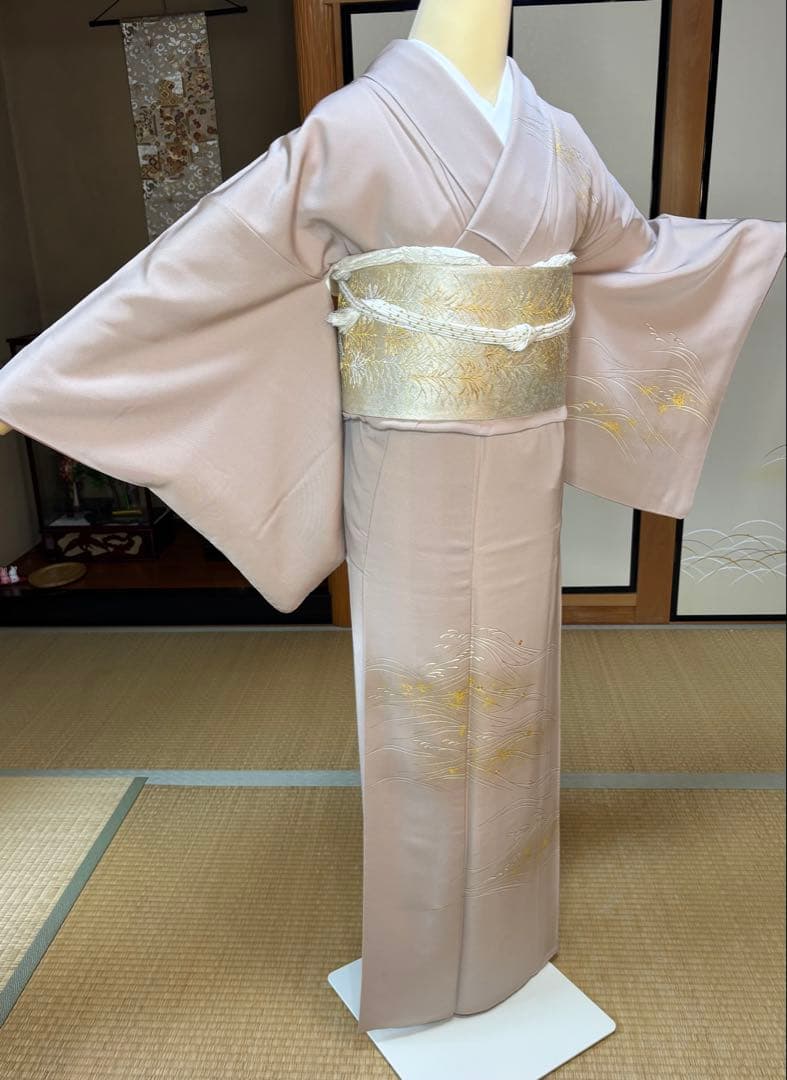 フォーマル4点フルセット 正絹訪問着　袋帯　帯締め帯揚げ