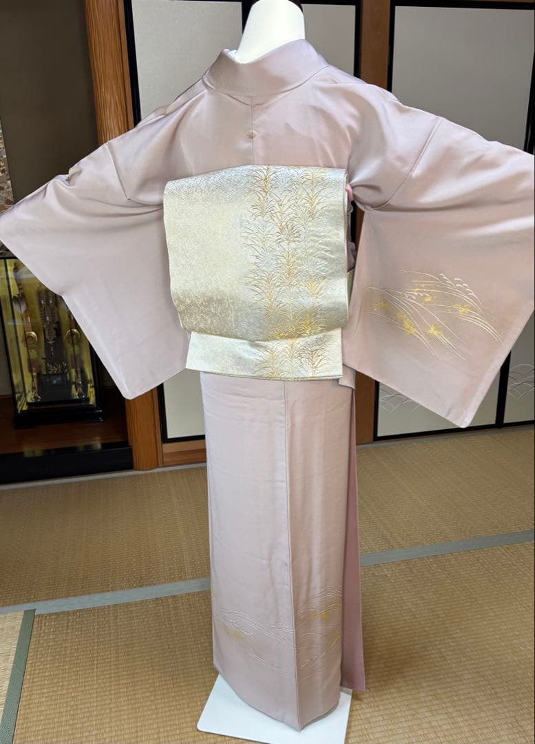 フォーマル4点フルセット 正絹訪問着　袋帯　帯締め帯揚げ