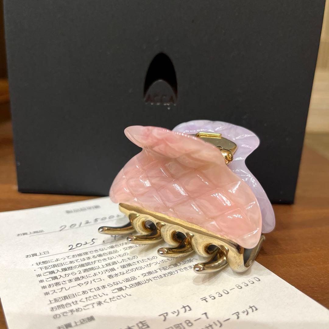 アッカacca ダブルフェイスクリップ Gサイズ　Aサイズ　ピンクパープル