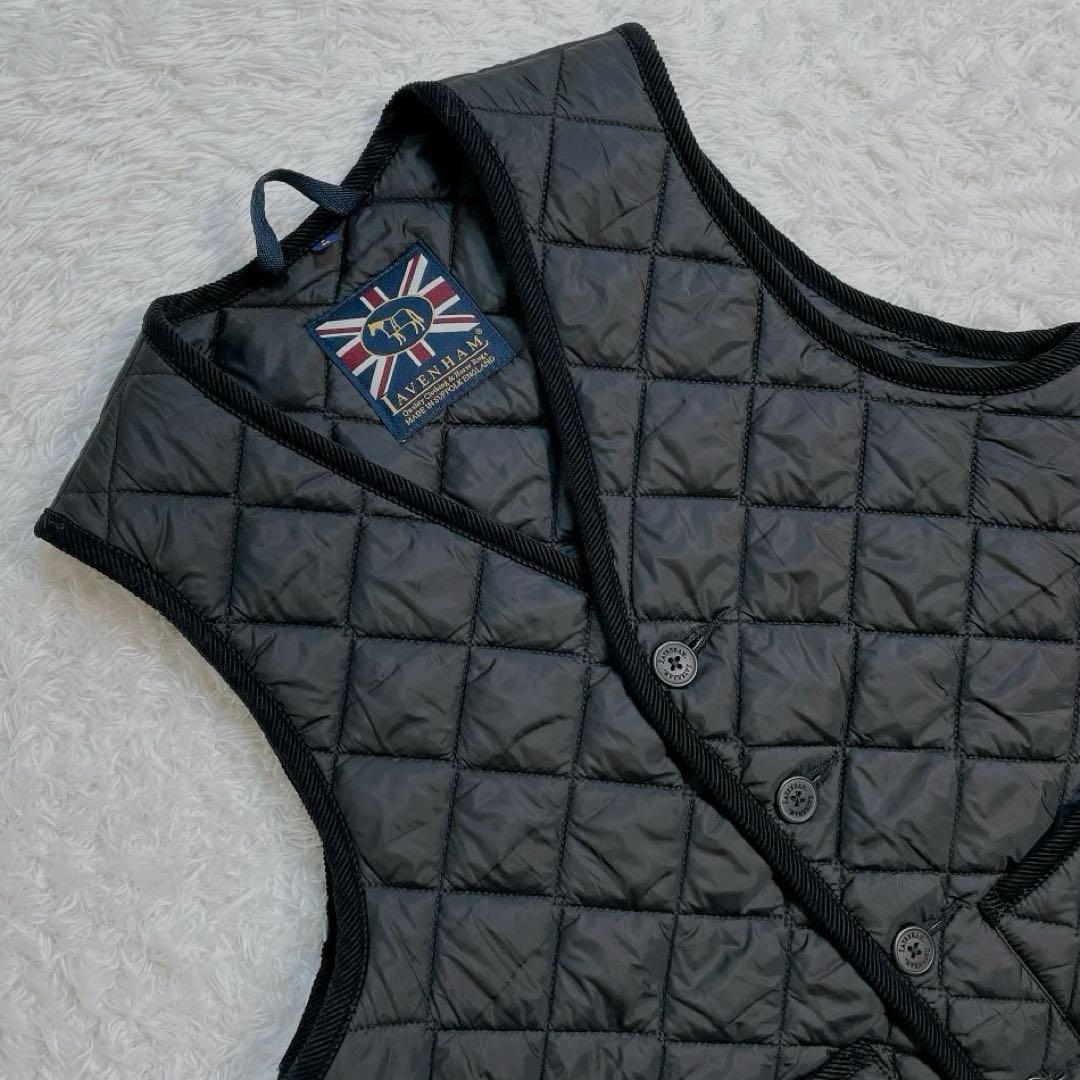 【美品】 ラベンハム キルティングベスト S 黒 36 イギリス製 希少モデル