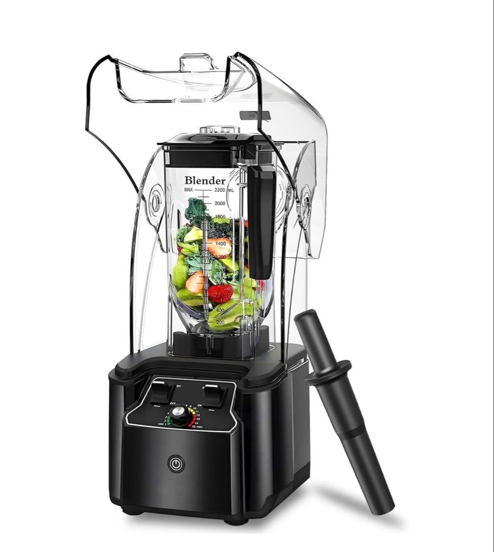 ブレンダー ミキサー 2.2L 大容量 氷も砕ける 多機能 一台多役 攪拌棒付き