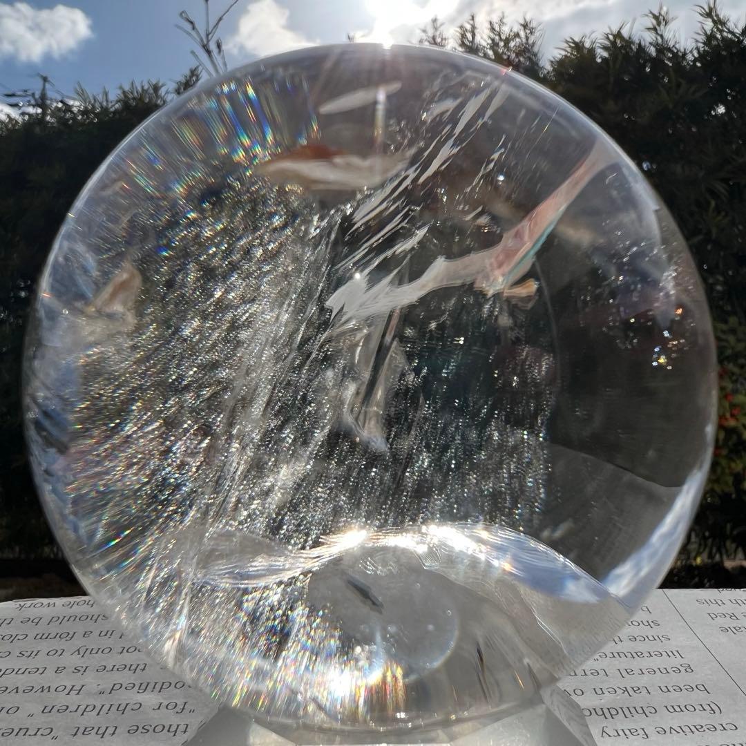 ✮超目玉✮☆極品極上 美宝珠 水晶玉☆レインボー レムリアンシード 丸玉 天然石