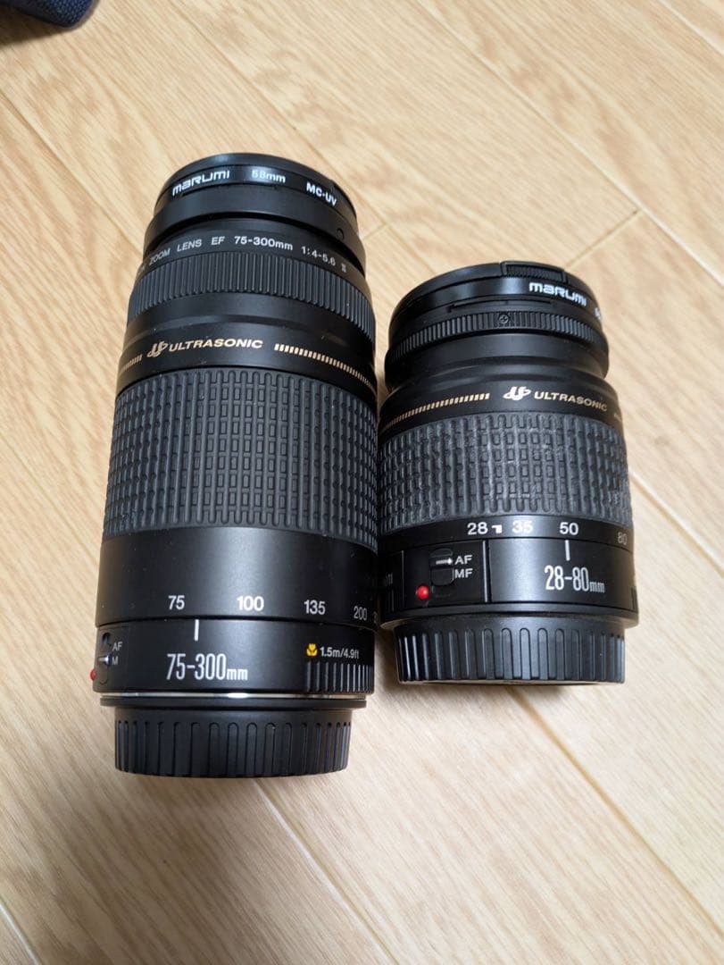 (ジャンク品)Canon EOS kiss一眼レフフィルムカメラ レンズ2本付き