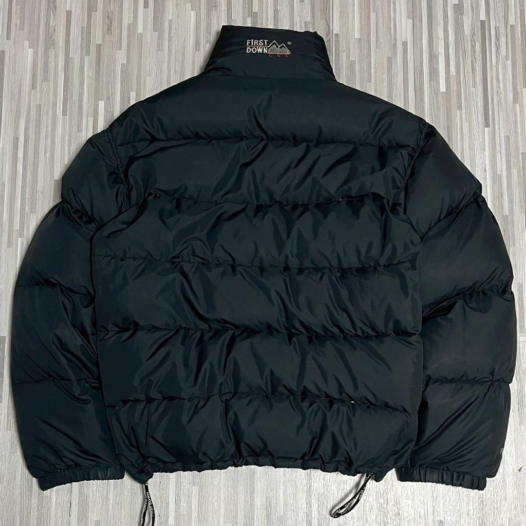 ファーストダウン ダウンジャケット リバーシブル ブラック×ダークグレー LL