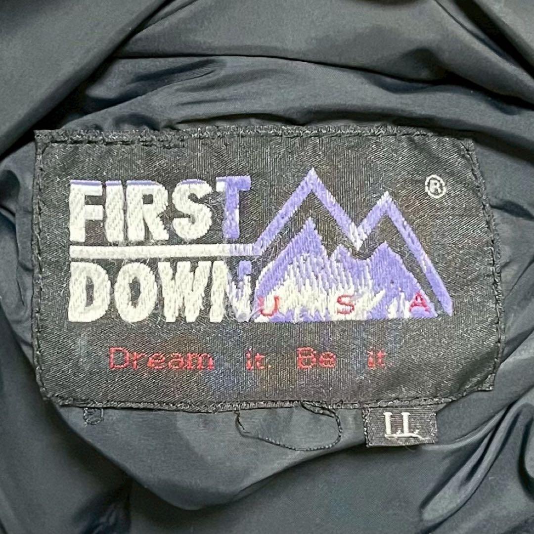 ファーストダウン ダウンジャケット リバーシブル ブラック×ダークグレー LL