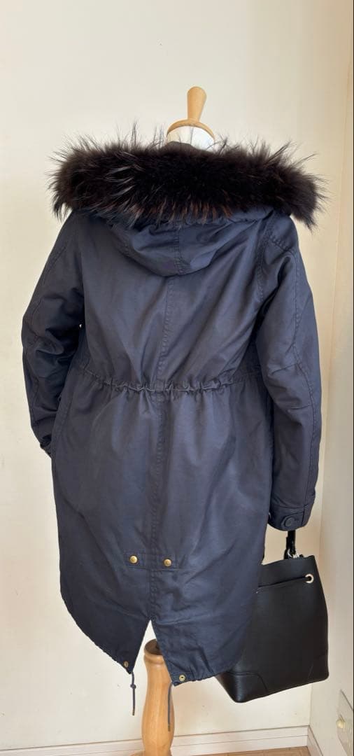 【即購入OK！】IENAイエナ　ネイビーモッズコート リアルファー＆ライナー付