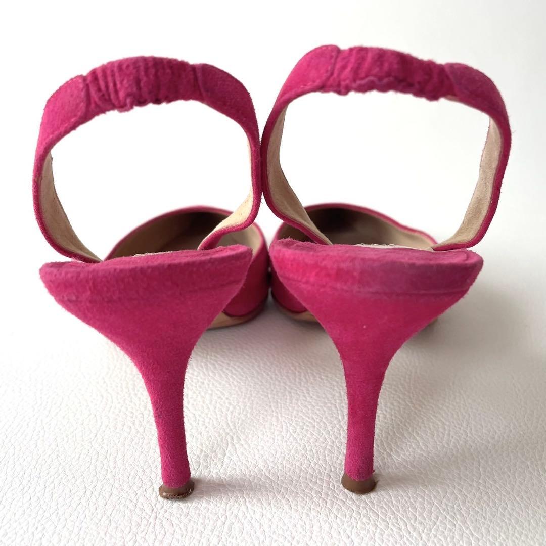 美品＊マノロブラニク キャロリン バッグストラップ【37】ピンク