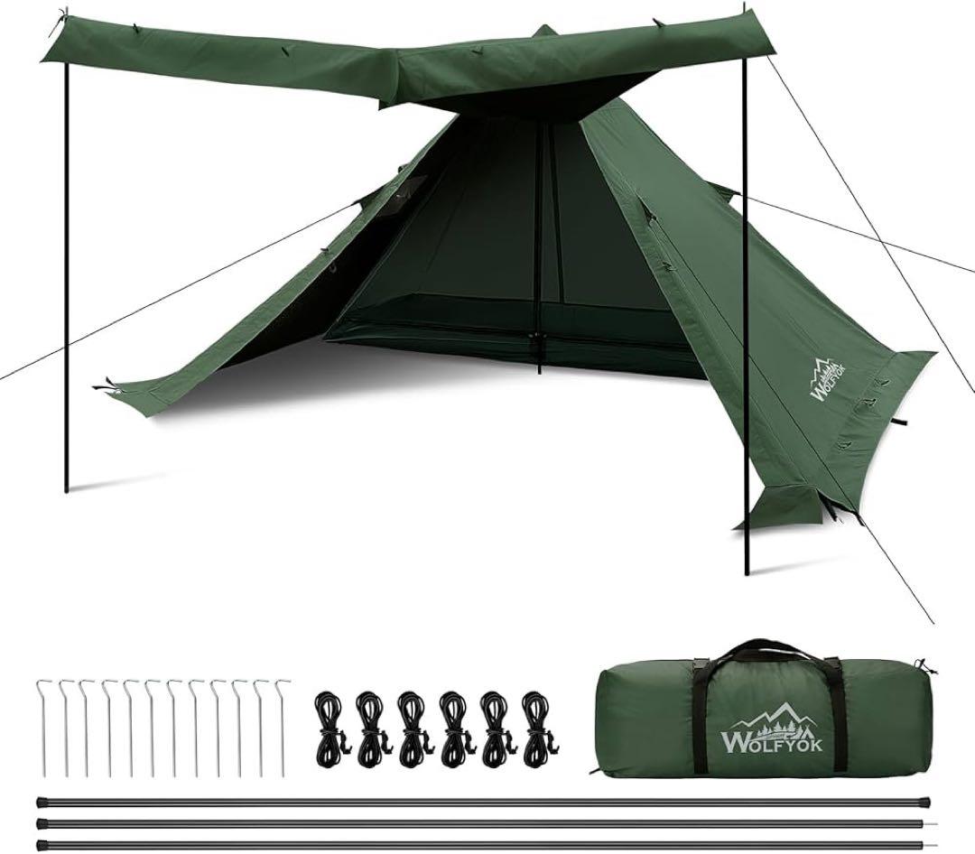 WOLFYOK ワンポールテント 240cm x 240cm
