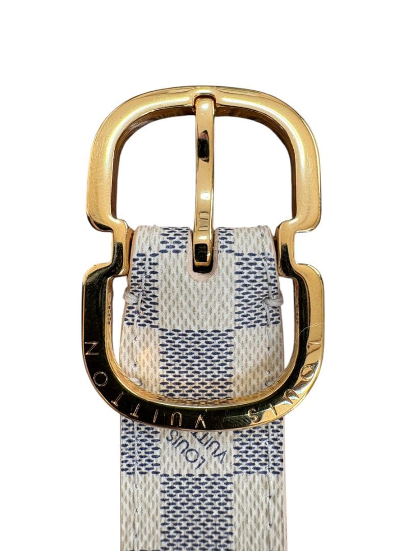 Y様用【正規品】ルイヴィトン ダミエ アズール ベルト 80/32 ゴールド金具