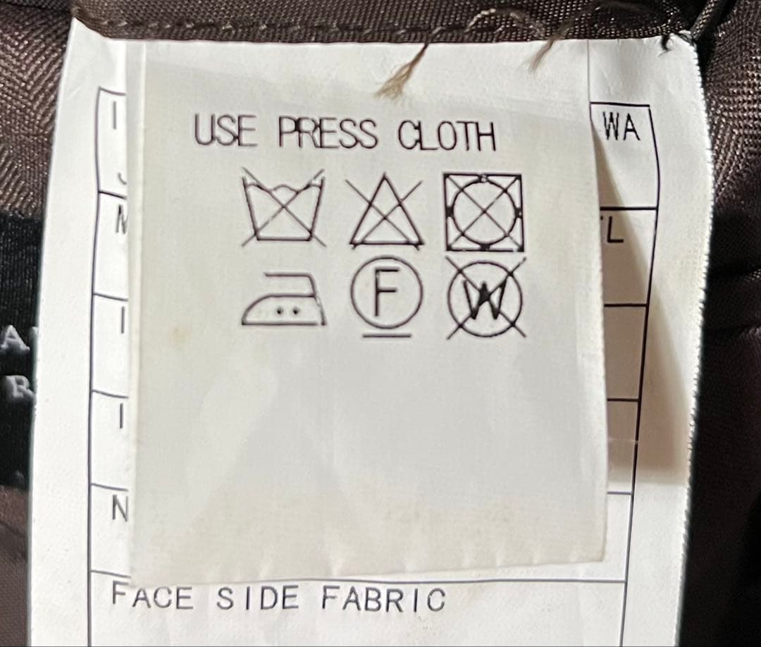 高級オーダースーツ カノニコ ウールシルク ダブル 6ボタン 茶 48-L相当