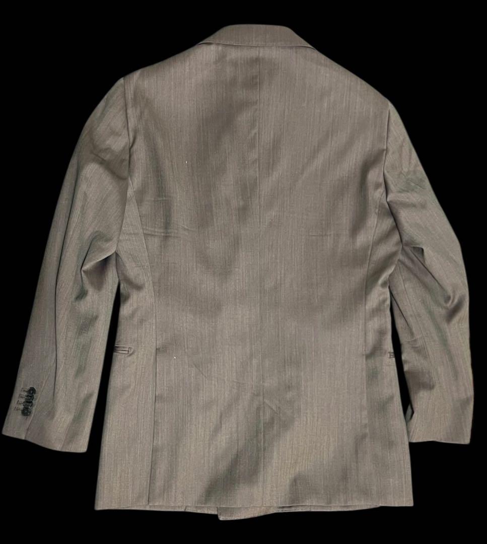 高級オーダースーツ カノニコ ウールシルク ダブル 6ボタン 茶 48-L相当