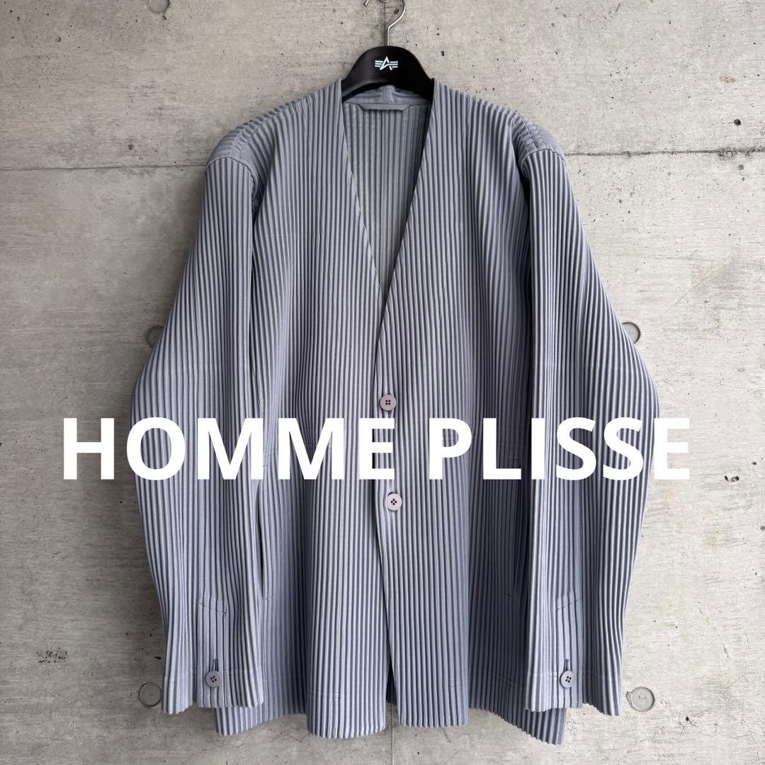 美品 HOMME PLISSE プリーツ ノーカラージャケット L