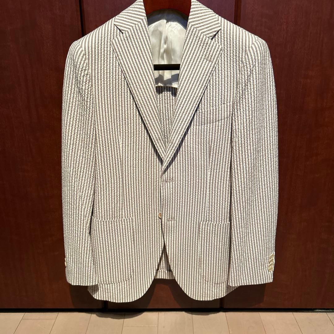 キャロビームスエフ　シアサッカージャケット　44