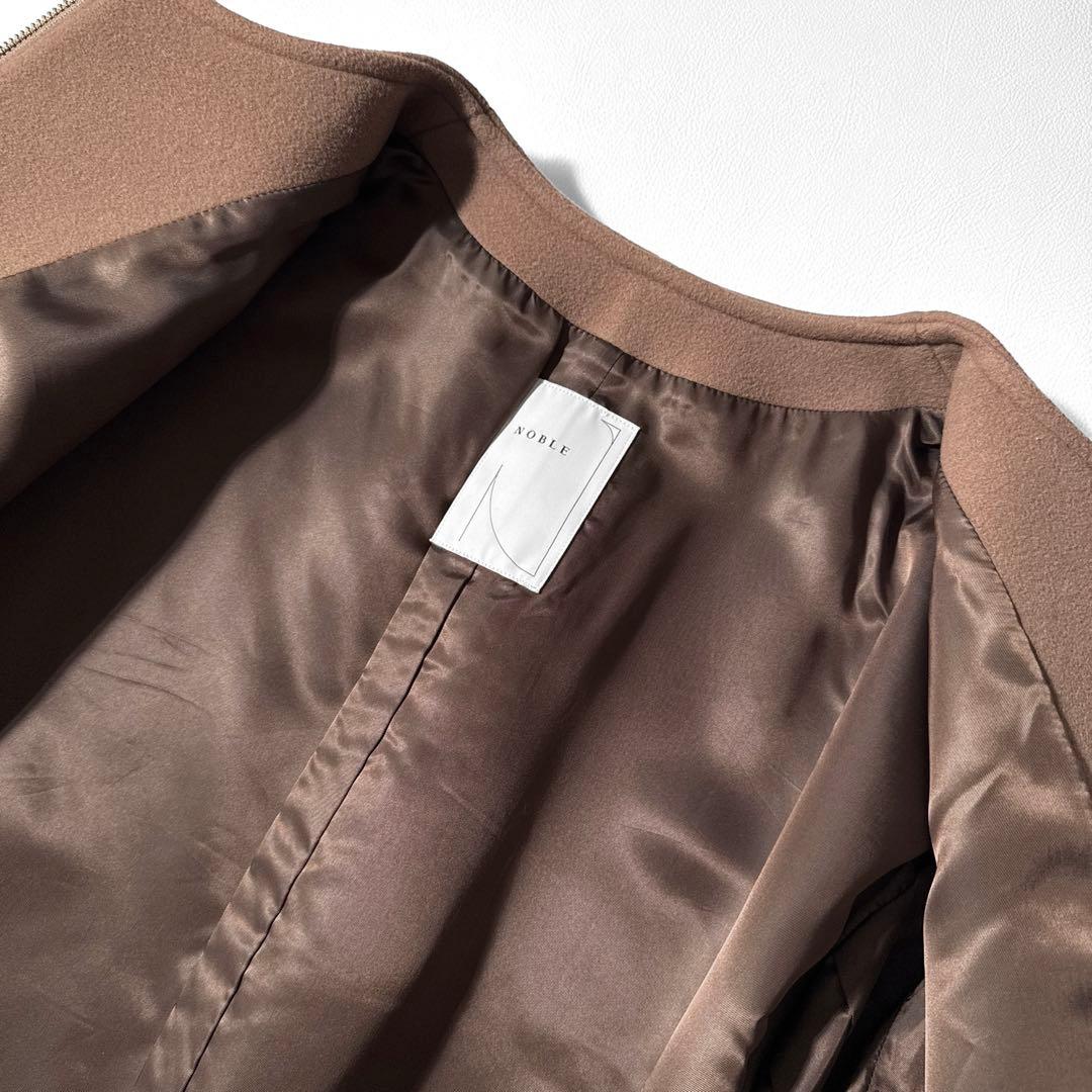 ノーブル 定番 MTRカラーレスジップショートコート ピンクブラウン