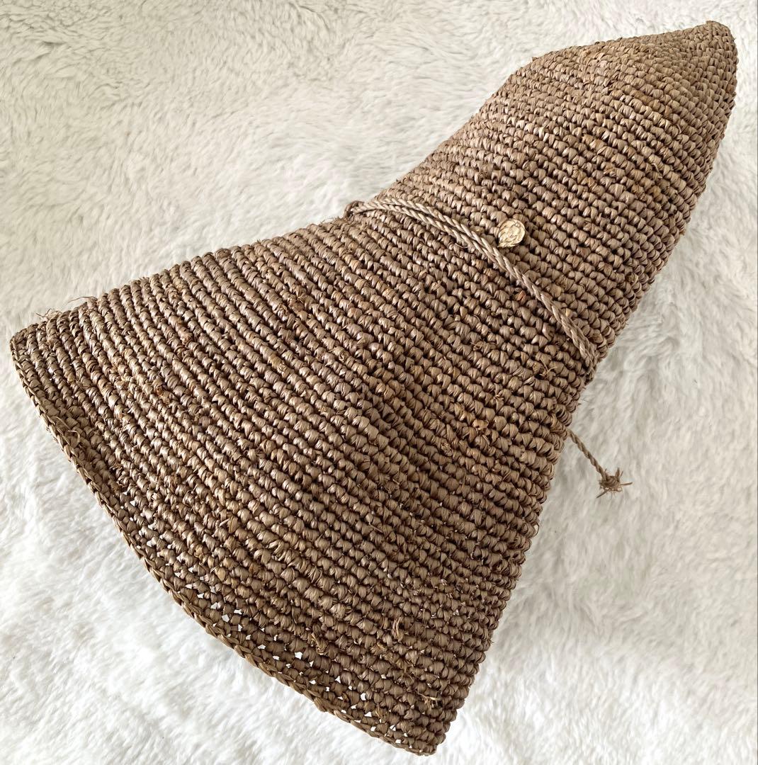 ヘレンカミンスキー ラフィア ローラブル パッカブルハット グレーブラウン