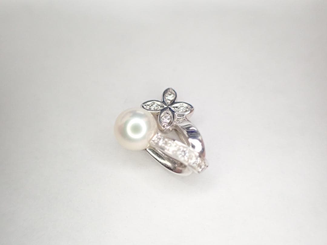 6/美品 ミキモト K18(WG) 真珠 パール約5.5㎜珠 ペンダントトップ②