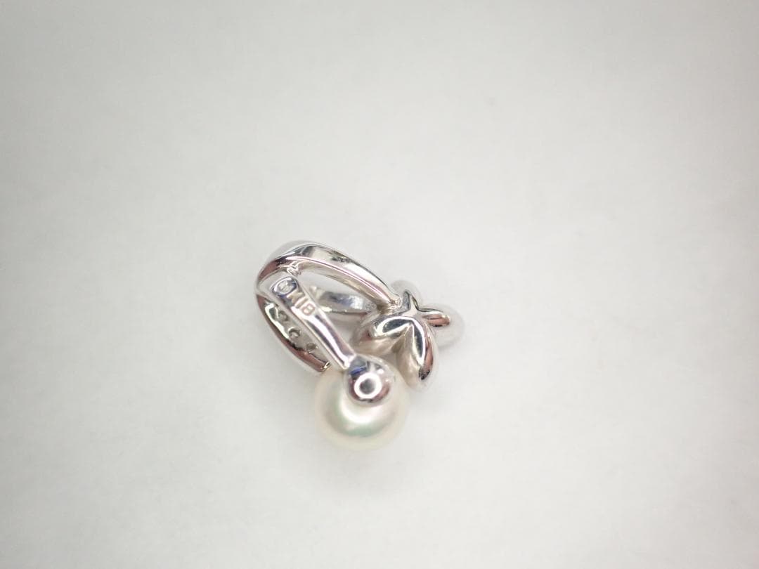 6/美品 ミキモト K18(WG) 真珠 パール約5.5㎜珠 ペンダントトップ②