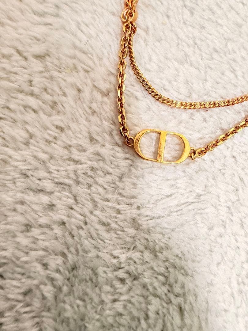 Dior ディオール　Petit CD ダブル ネックレス ゴールド