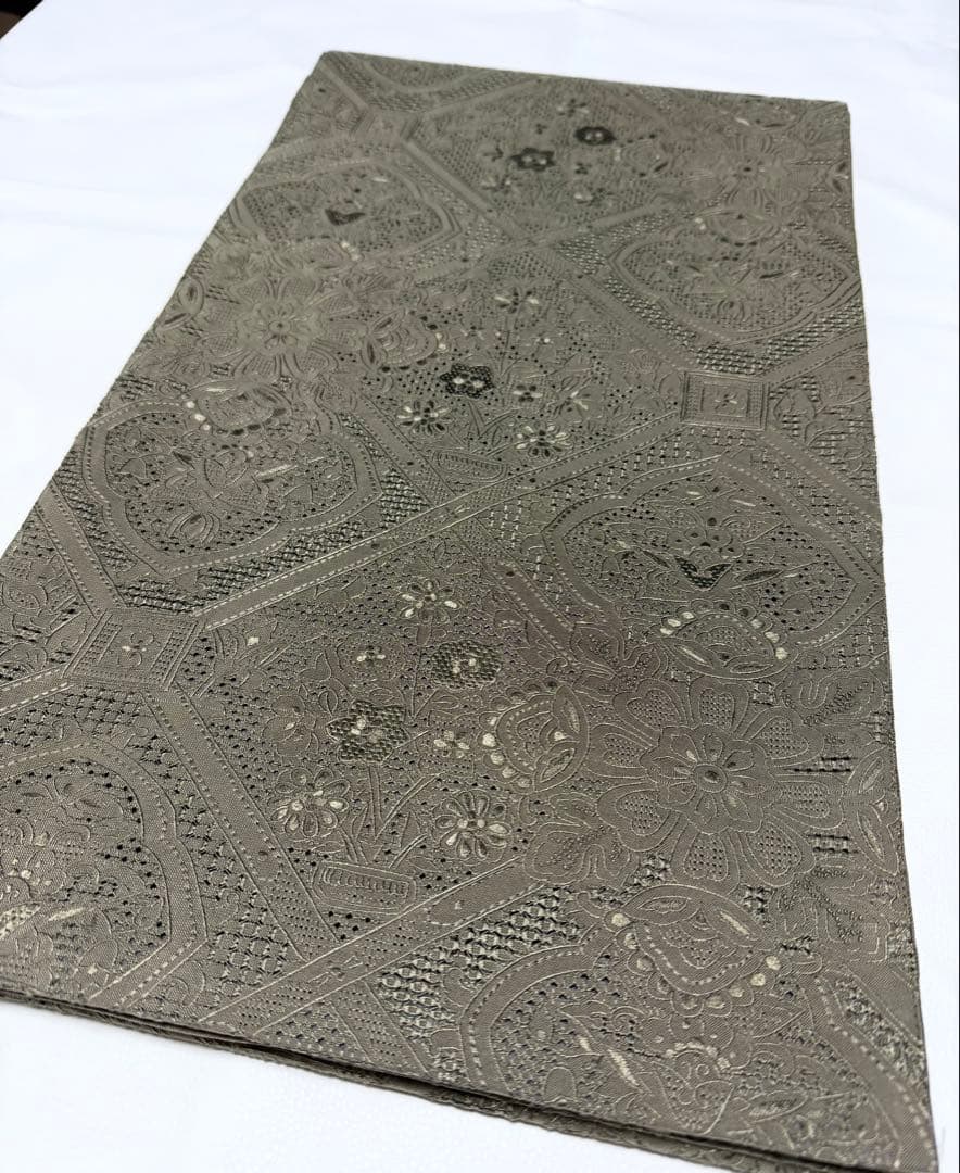 新品 高級 袋帯 正絹 全通柄 汕頭刺繍 スワトウ刺繍 中国刺繍 訪問着