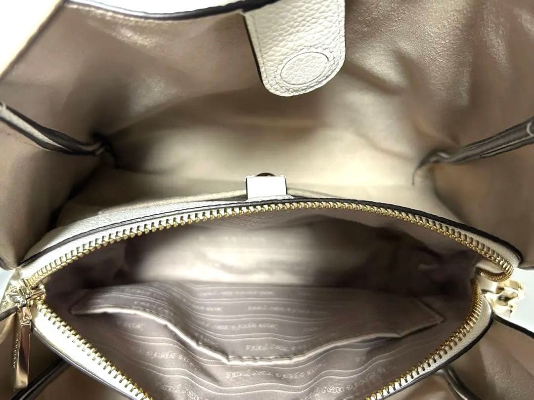 kate spade ホワイトレザー ショルダー ハンドバッグ ノットミディアム