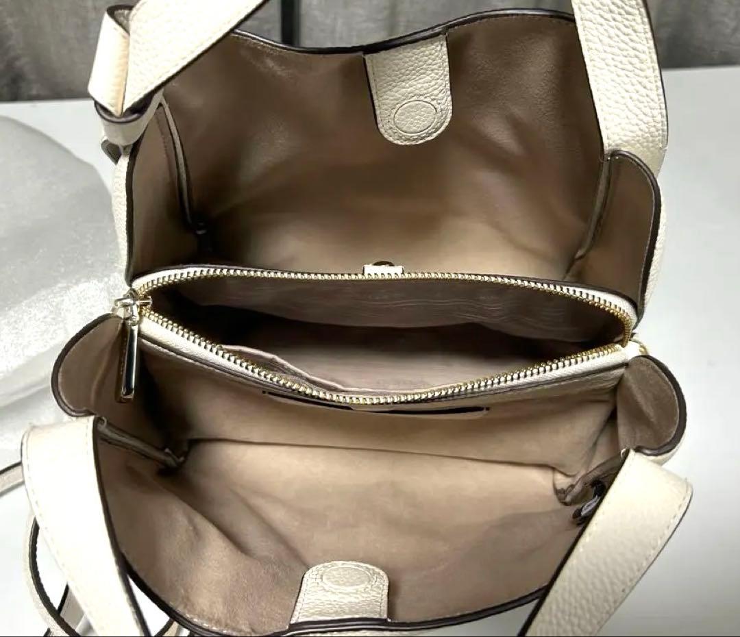 kate spade ホワイトレザー ショルダー ハンドバッグ ノットミディアム