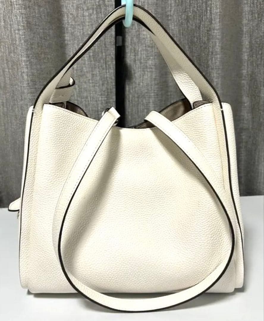 kate spade ホワイトレザー ショルダー ハンドバッグ ノットミディアム