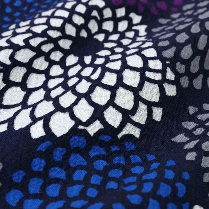 sou・sou 高島縮スタンドカラーシャツ・菊づくし夜来（よごろ） net限定品