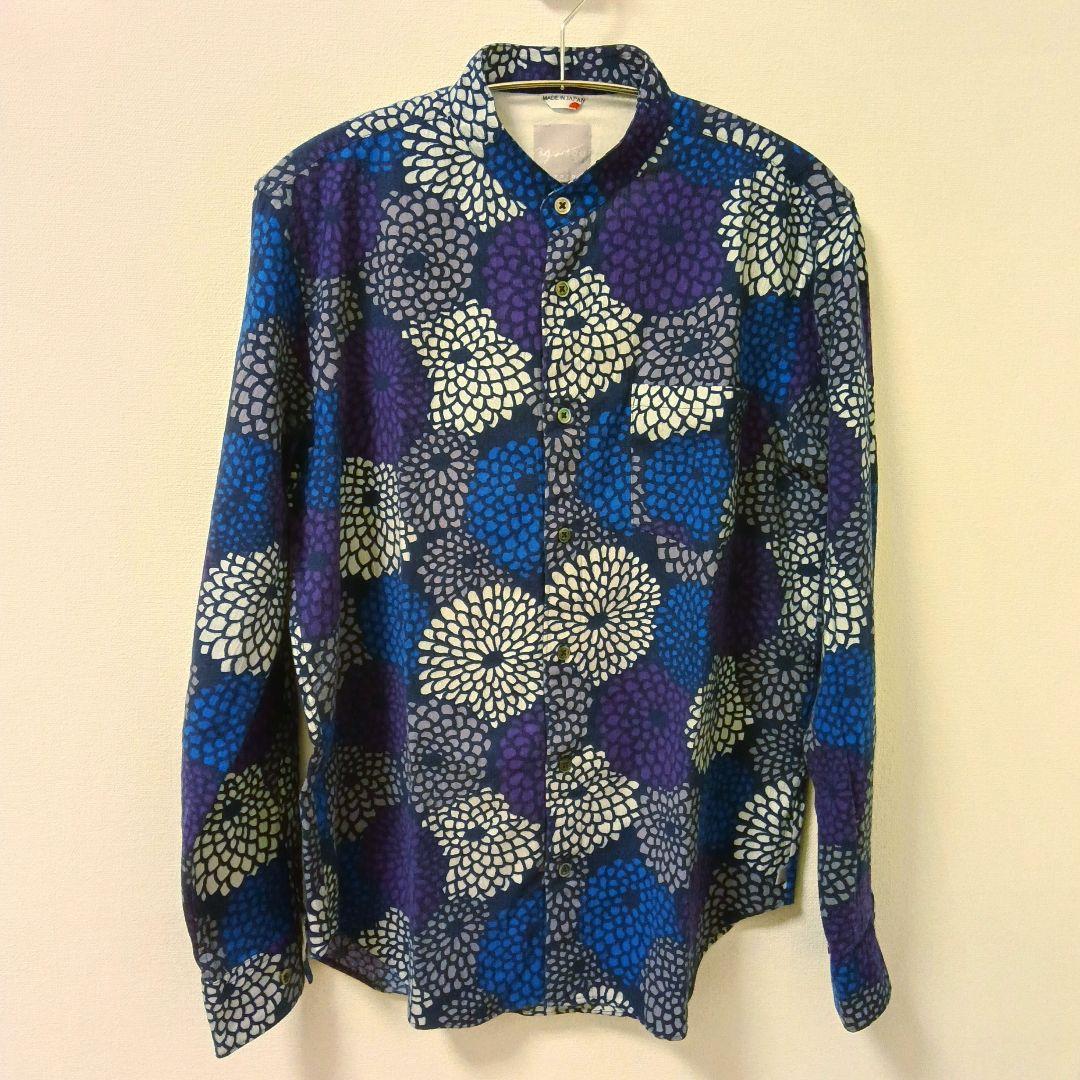 sou・sou 高島縮スタンドカラーシャツ・菊づくし夜来（よごろ） net限定品