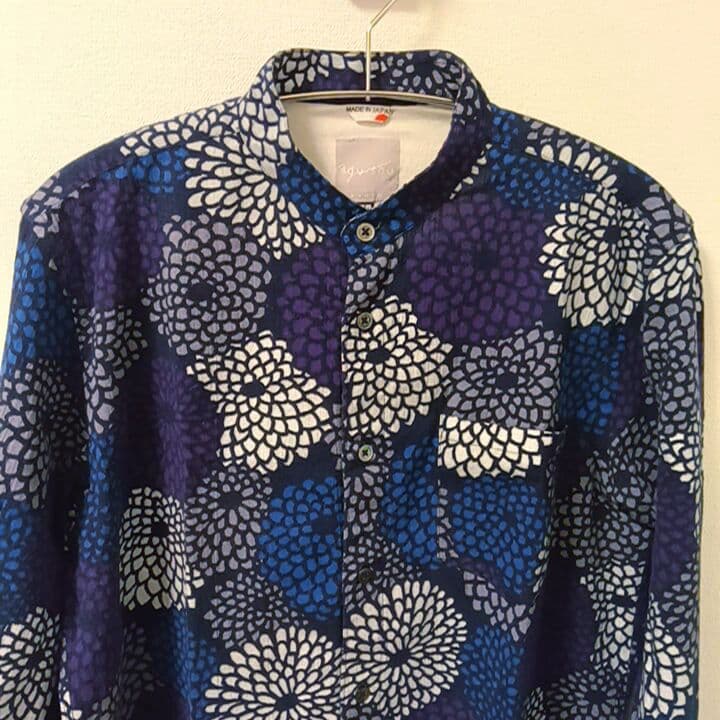 sou・sou 高島縮スタンドカラーシャツ・菊づくし夜来（よごろ） net限定品