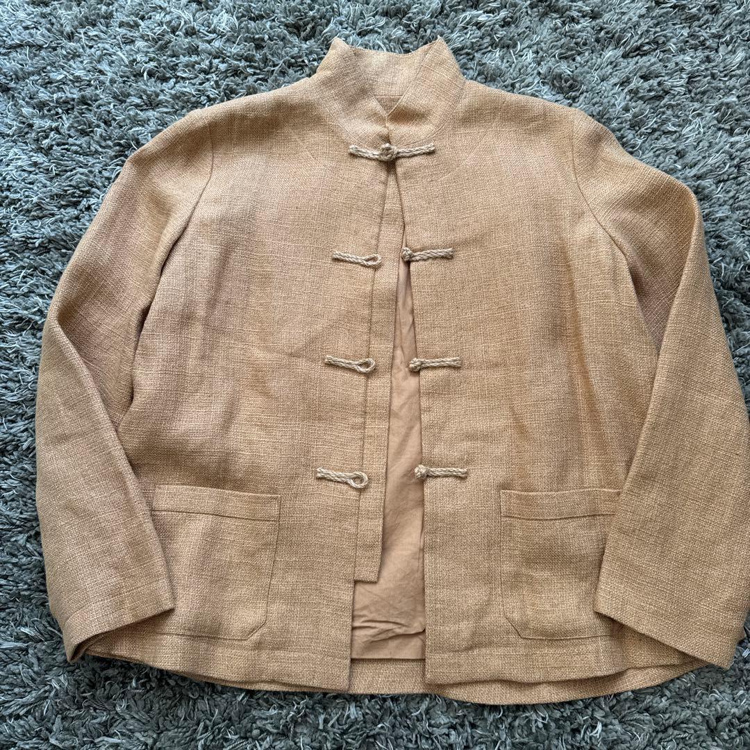 90s ラルフローレン　チャイナジャケット　リネン ヴィンテージ